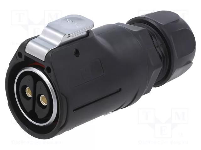 Connector: circular; plug; size 28; 02; female; PIN: 2; 500V; 50A LUTRONIC 2840-02-T20CR-T