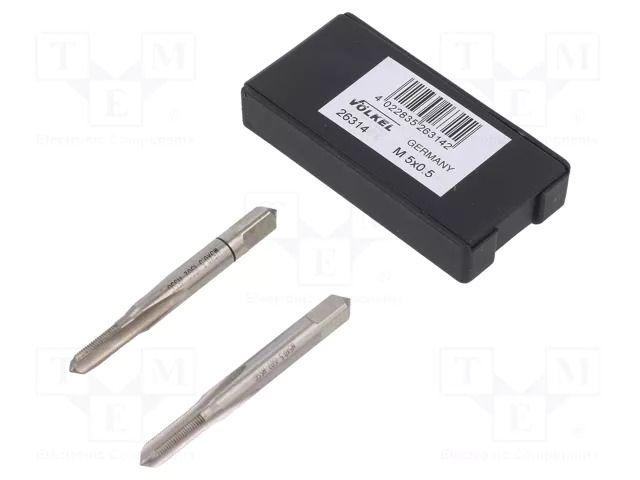 Tap; M5; 0.5; L: 50mm; Holder: hand; 4.9mm; Thread: fine thread; 2pcs. VÖLKEL VOLKEL-26314