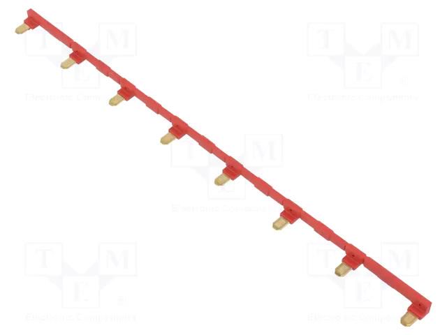 Connection bridge; 10A; 250VAC; Electr.connect: Push-in; red RELPOL ZGZP80-8RD
