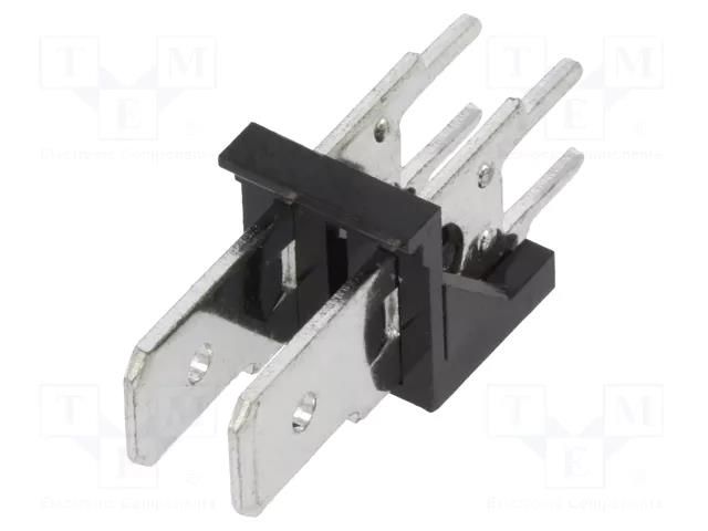 Terminal: spade terminal strip; 6.3mm; THT; 250V; straight; ways: 2 XINYA XY256V-A-2P-5.08