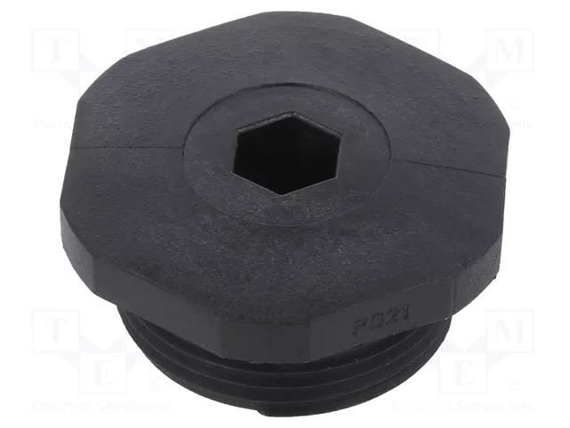 Stopper; PG21; IP54; polyamide; black; V-NE PG; Thread: PG; -20÷80°C HUMMEL HUMMEL-1255210111