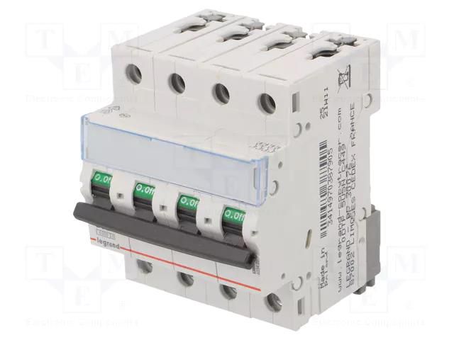 Circuit breaker; 400VAC; Inom: 32A; Poles: 4; Charact: B; 6kA; IP20 LEGRAND 403420