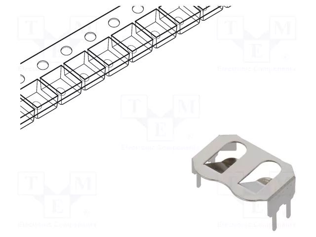 Holder; BR1216,BR1225,CR1216,CR1225; PCB; 3.6mm; reel LINX TECHNOLOGIES / TE Connectivity BAT-HLD-012-THM-TR