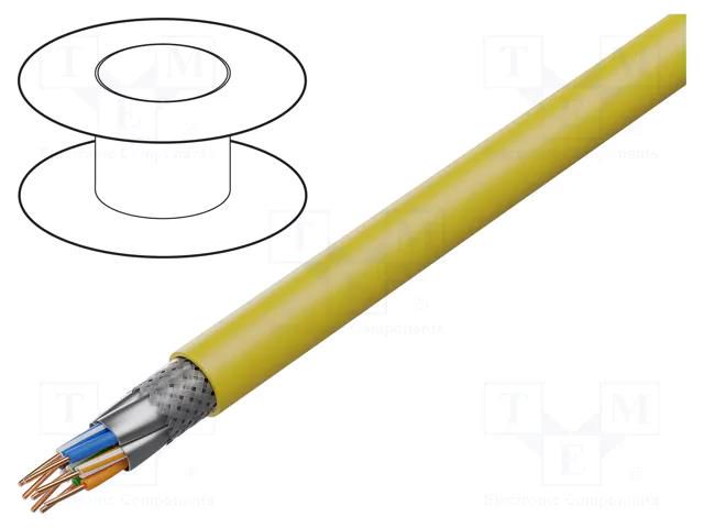 Wire; S/FTP; 4x2x22AWG; 7a; wire; Cu; LSZH; yellow; 500m; CPR: B2ca DIGITUS DK-1745-A-VH-5