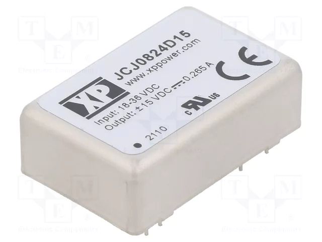 Converter: DC/DC; 8W; Uin: 18÷36VDC; Uout: 15VDC; Uout2: -15VDC; THT XP POWER JCJ0824D15
