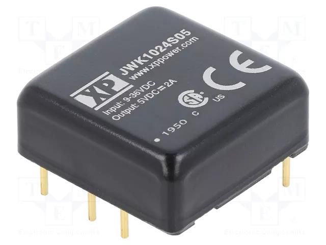 Converter: DC/DC; 10W; Uin: 9÷36VDC; Uout: 5VDC; Iout: 300mA; 1"x1" XP POWER JWK1024S05