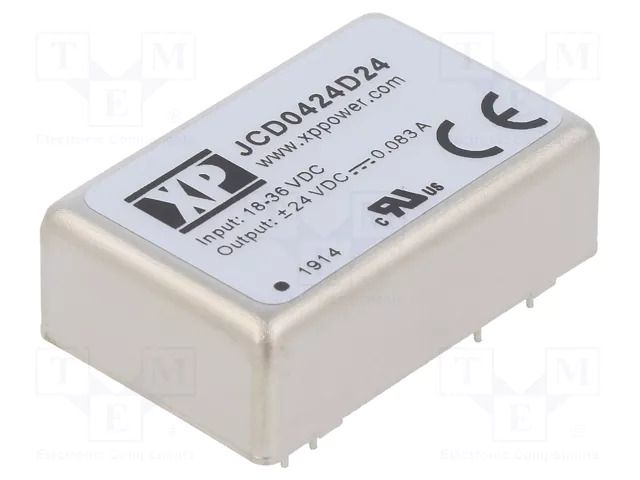 Converter: DC/DC; 4W; Uin: 18÷36VDC; Uout: 24VDC; Uout2: -24VDC; THT XP POWER JCD0424D24