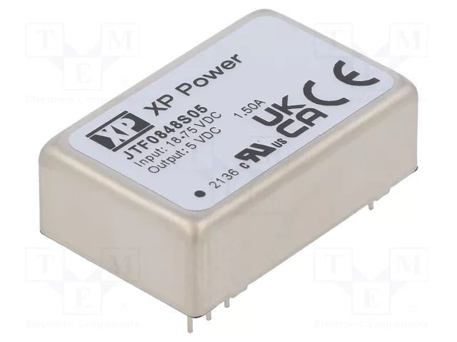 Converter: DC/DC; 8W; Uin: 18÷75VDC; Uout: 5VDC; Iout: 1500mA; THT XP POWER JTF0848S05