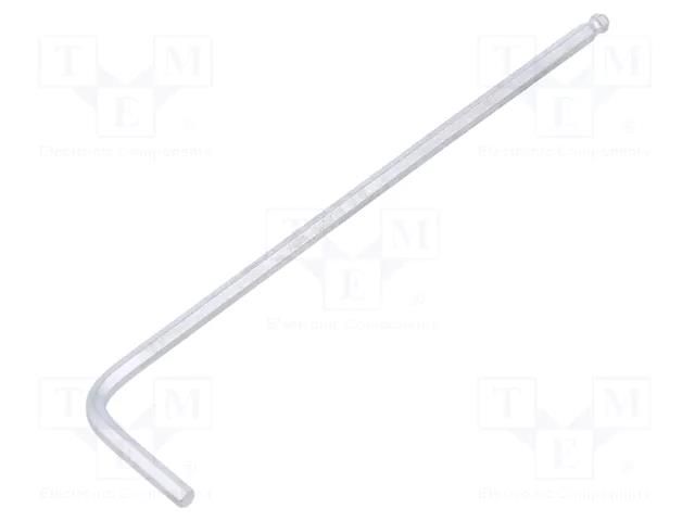 Wrench; hex key,spherical; HEX 2mm; tool steel; long; L: 77mm KING TONY KT-113002MR
