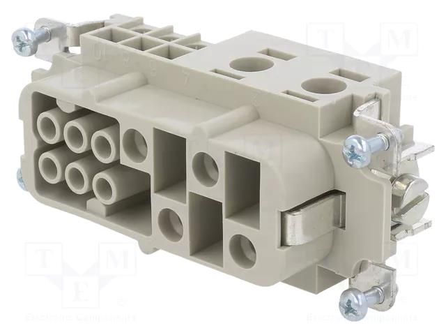 Connector: HDC; female; PIN: 10(4+6); size 16; contact insert; 690V WIELAND 72.205.1053.0