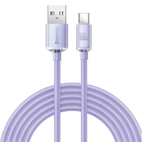 Baseus Crystal Shine Series cable USB cable for fast charging and data transfer USB Type A - USB Type C 100W 2m purple (CAJY000505), Baseus 6932172602857 6932172602857