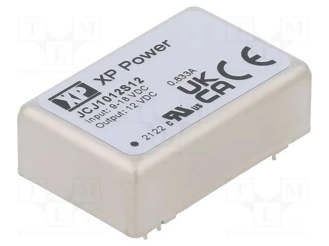 Converter: DC/DC; 10W; Uin: 9÷18VDC; Uout: 12VDC; Iout: 833mA; THT XP POWER JCJ1012S12