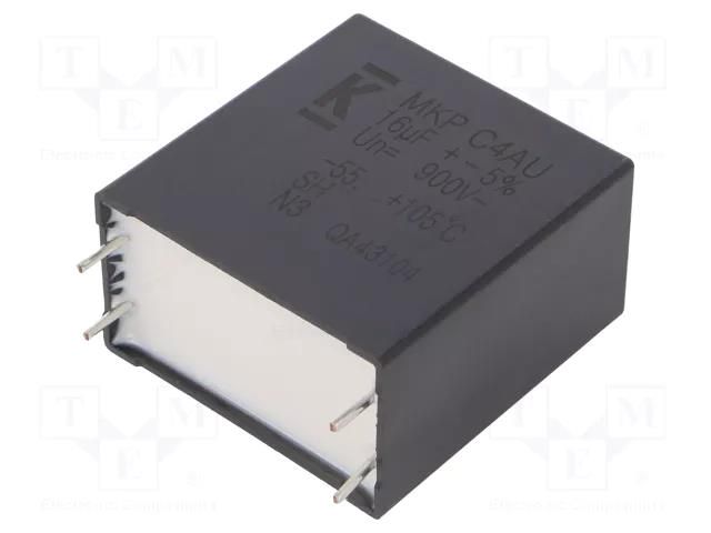 Capacitor: polypropylene; DC-Link; 16uF; THT; ESR: 4.6mΩ; C4AU; ±5% KEMET C4AUOBW5160M3HJ