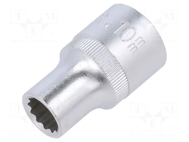 Socket; 12-angles,socket spanner; 10mm; 1/2"; Plating: chromium C.K CK-T4690M-10