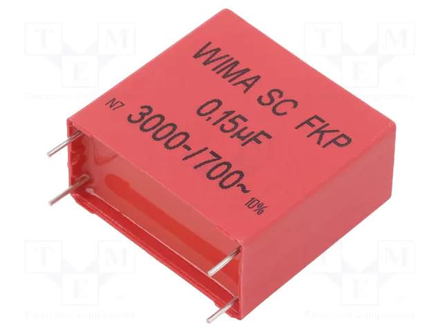 Capacitor: polypropylene; 150nF; 700VAC; 3kVDC; THT; ±10% WIMA FKP-SNU-150N/3000
