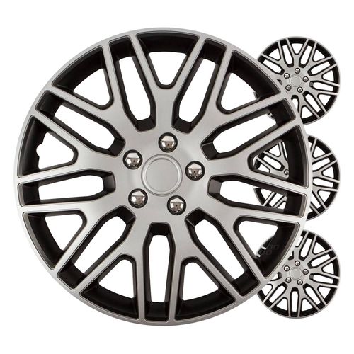 Car hubcaps 4pcs set Dakar black & silver 15" COLOR BOX, Versaco 8586019108507