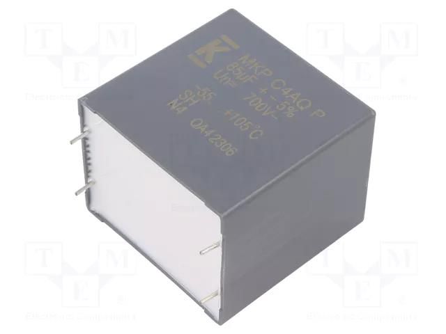 Capacitor: polypropylene; DC-Link; 85uF; THT; ESR: 2.8mΩ; C4AQ-P KEMET C4AQJEW5850P3AJ