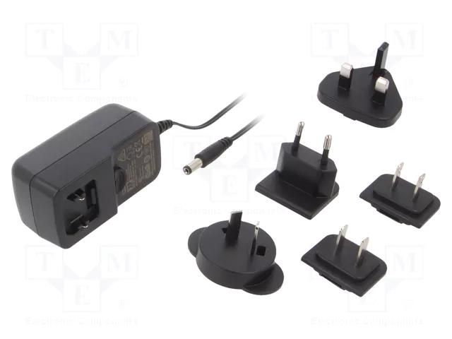 Power supply: switching; mains,plug-in; 12VDC; 1.5A; 18W; 85% XP POWER VER18US120-JA