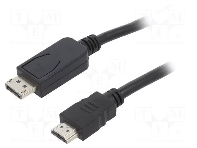 Cable; DisplayPort plug,HDMI plug; PVC; 10m; black; 28AWG GEMBIRD CC-DP-HDMI-10M