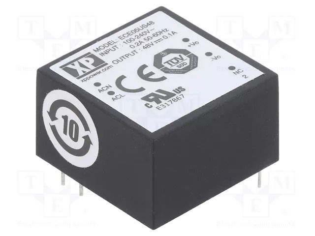 Converter: AC/DC; 5W; Uin: 85÷264VAC,120÷370VDC; Uout: 48VDC; OUT: 1 XP POWER ECE05US48
