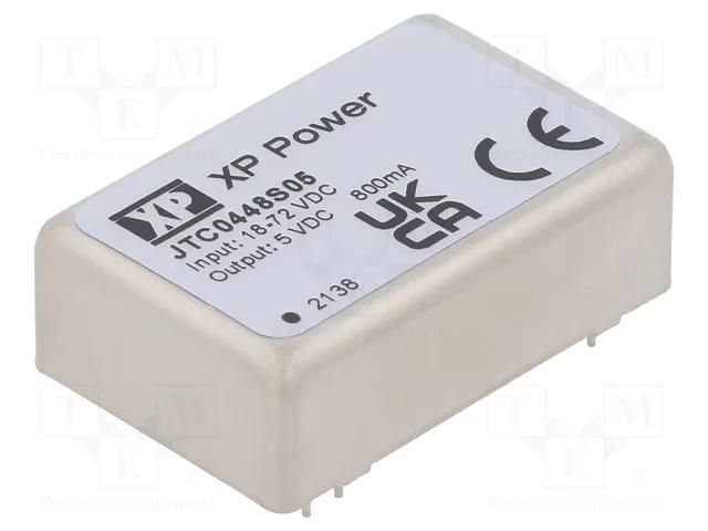 Converter: DC/DC; 4W; Uin: 18÷72VDC; Uout: 5VDC; Iout: 800mA; DIP24 XP POWER JTC0448S05