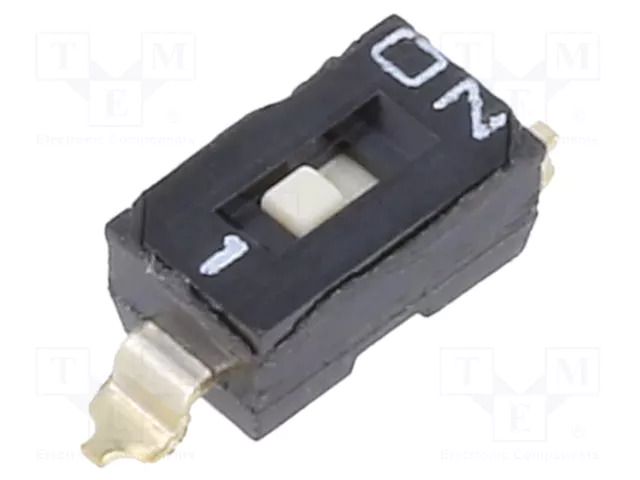 Switch: DIP-SWITCH; 0.1A/50VDC; Pos: 2; SMT; -20÷85°C; 50mΩ; 9.81N E-SWITCH KAE01SGGT
