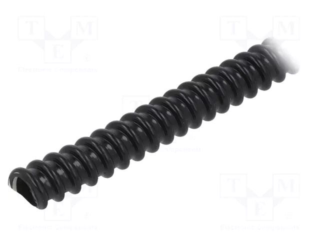 Protective tube; Size: 10; PVC; black; L: 30m; 320N; Øint: 10mm PAWBOL PW-17010C