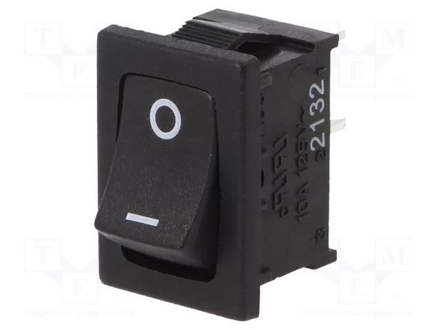 ROCKER; SPST-NO; Pos: 2; ON-OFF; 4A/250VAC; black; 30mΩ; Body: black E-SWITCH RA1113112R