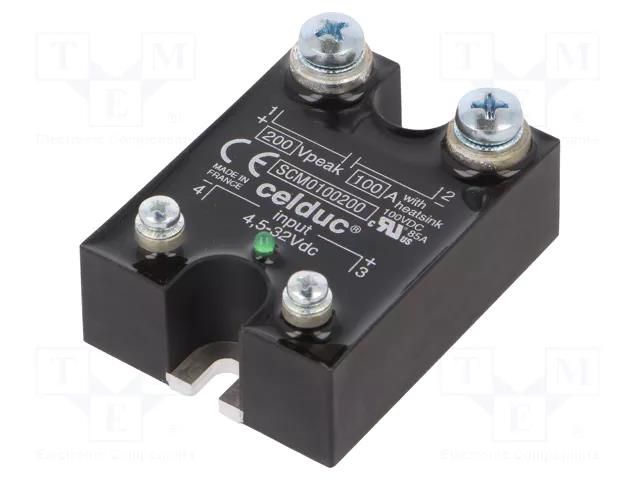 Relay: solid state; Ucntrl: 4.5÷32VDC; 100A; 2÷200VDC; SCM; IP20 CELDUC SCM0100200