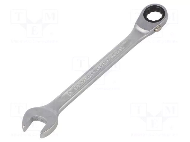 Wrench; combination spanner,with ratchet; 15mm; OPEN-RATCH STAHLWILLE ST-41171515