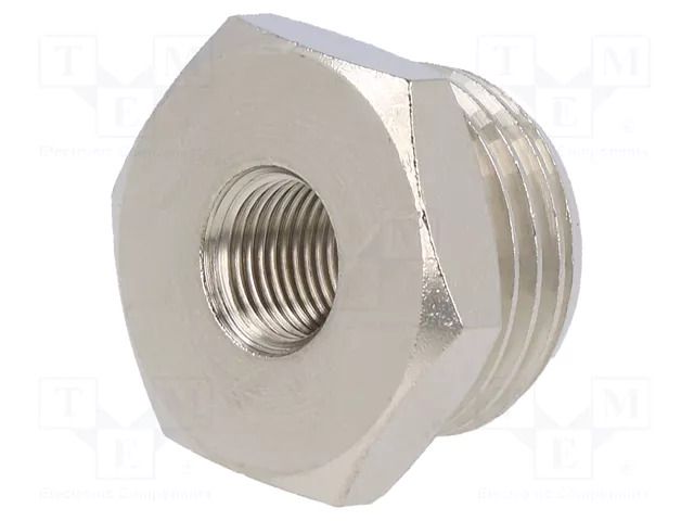 Nipple; threaded,reductive; nickel plated brass; max.300°C PNEUMAT 2090-1/2-1/8