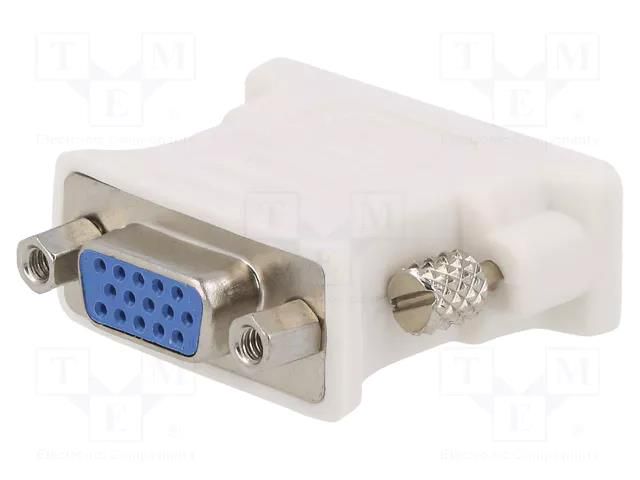 Adapter; D-Sub 15pin HD socket,DVI-I (24+5) plug; white GEMBIRD A-DVI-VGA