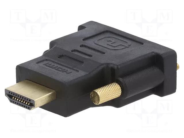 Adapter; DVI-D (18+1) plug,HDMI plug; black GEMBIRD A-HDMI-DVI-1