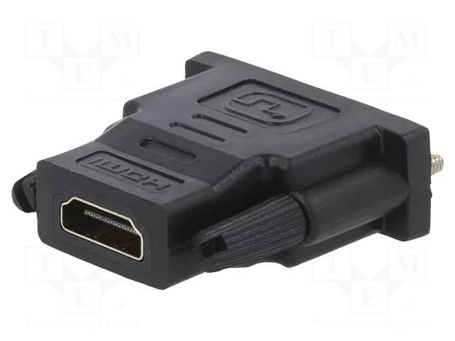 Adapter; DVI-D (18+1) plug,HDMI socket; black GEMBIRD A-HDMI-DVI-2