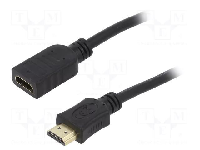 Cable; HDMI socket,HDMI plug; PVC; 3m; black; HDMI 2.0; 30AWG GEMBIRD CC-HDMI4X-10