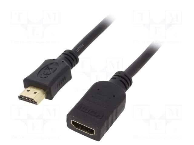 Cable; HDMI socket,HDMI plug; PVC; HDMI 2.0; 0.5m; black; 30AWG GEMBIRD CC-HDMI4X-0.5M