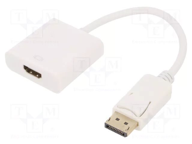 Adapter; DisplayPort plug,HDMI socket; DisplayPort 1.1; 0.1m GEMBIRD A-DPM-HDMIF-002-W