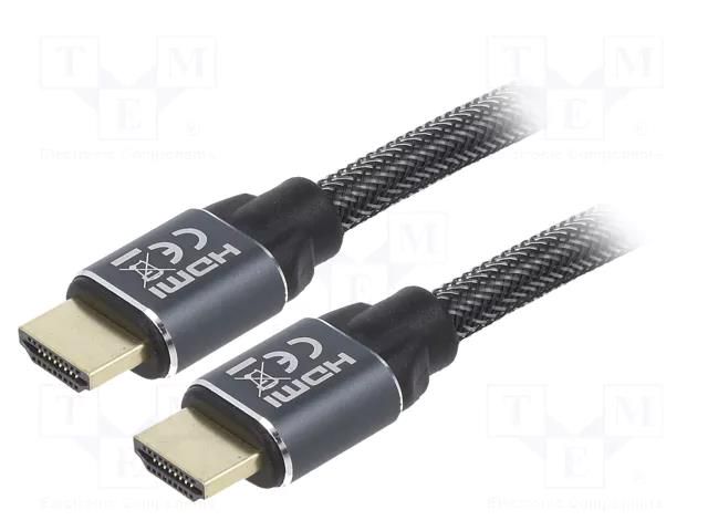 Cable; HDMI plug,both sides; textile; HDMI 2.0; 7.5m; black; 26AWG GEMBIRD CCBP-HDMI-7.5M