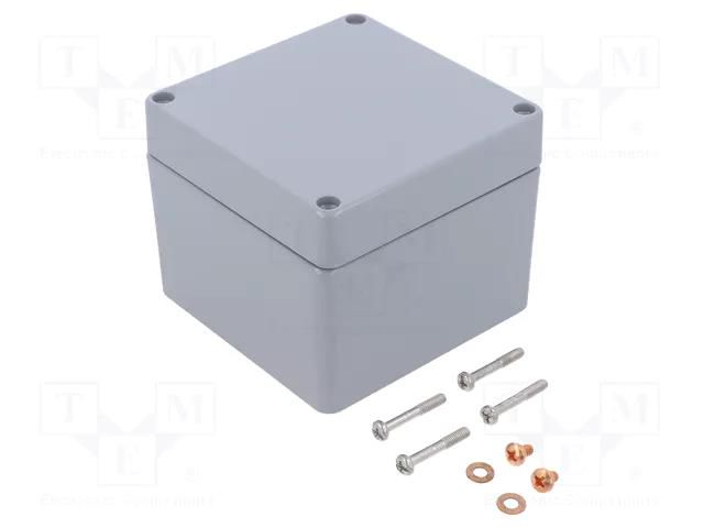 Enclosure: multipurpose; X: 100mm; Y: 100mm; Z: 80mm; 1590Z; grey HAMMOND HM-1590Z080GY