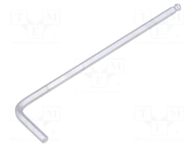 Wrench; hex key,spherical; HEX 3mm; tool steel; long; L: 93mm KING TONY KT-113003MR
