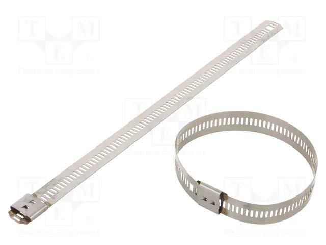 Cable tie; L: 200mm; W: 12mm; stainless steel AISI 304; 1112N RAYCHEM RPG LU124-200