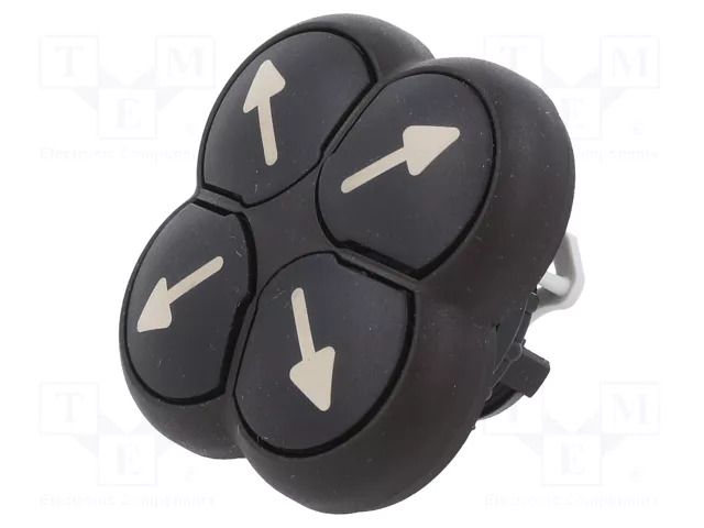 Switch: 4-position; 22mm; Stabl.pos: 1; black; none; IP66; flat EATON ELECTRIC M22S-D4-S-X7