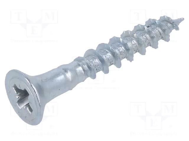 Screw; for wood; 4.5x30; Head: countersunk; Pozidriv; PZ2; zinc BOSSARD B4.5X30/BN1455