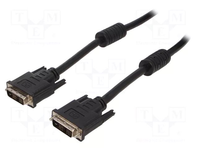 Cable; DVI-D (18+1) plug,both sides; PVC; single link; 1.8m GEMBIRD CC-DVI-BK-6