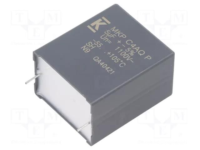 Capacitor: polypropylene; DC-Link; 5uF; THT; ESR: 9mΩ; C4AQ-P; ±5% KEMET C4AQQBU4500P12J