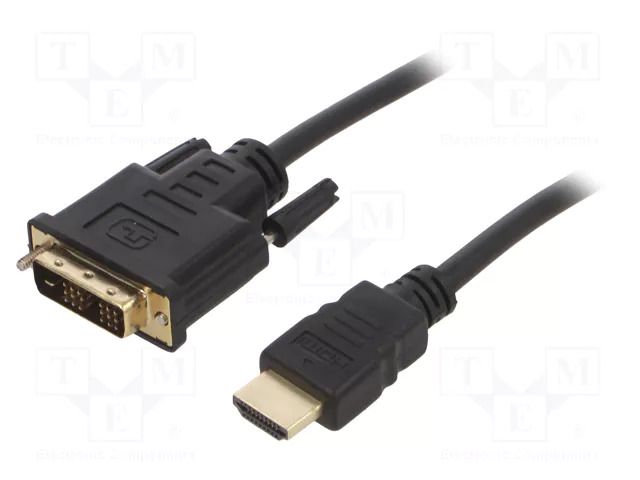Cable; DVI-D (18+1) plug,HDMI plug; PVC; 1.8m; black; 30AWG GEMBIRD CC-HDMI-DVI-6