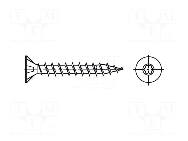 Screw; for wood; 4x50; Head: countersunk; Torx®; TX20; SPAX® BOSSARD B4X50/BN20224