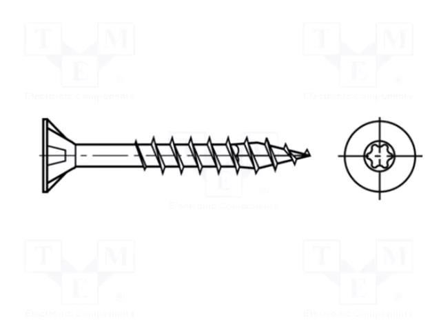 Screw; for wood; 3.5x40; Head: countersunk; Torx®; TX15; SPAX® BOSSARD B3.5X40/BN15002