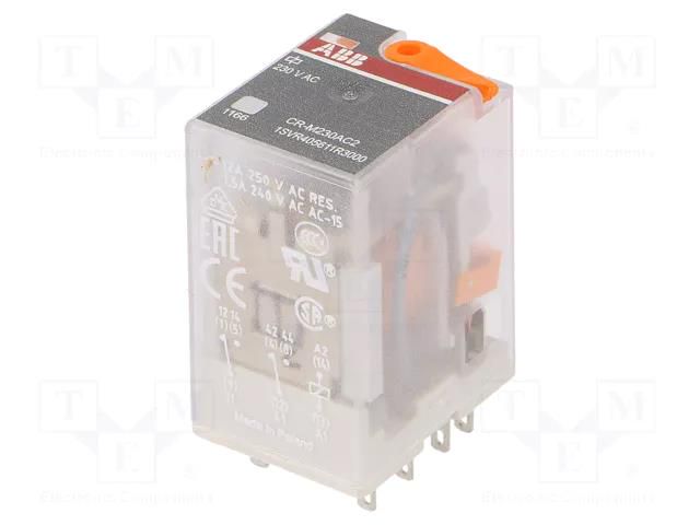 Relay: electromagnetic; DPDT; Ucoil: 230VAC; Icontacts max: 12A ABB CR-M230AC2