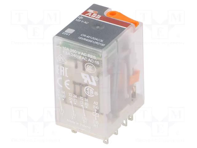 Relay: electromagnetic; 3PDT; Ucoil: 120VAC; Icontacts max: 10A ABB CR-M120AC3L